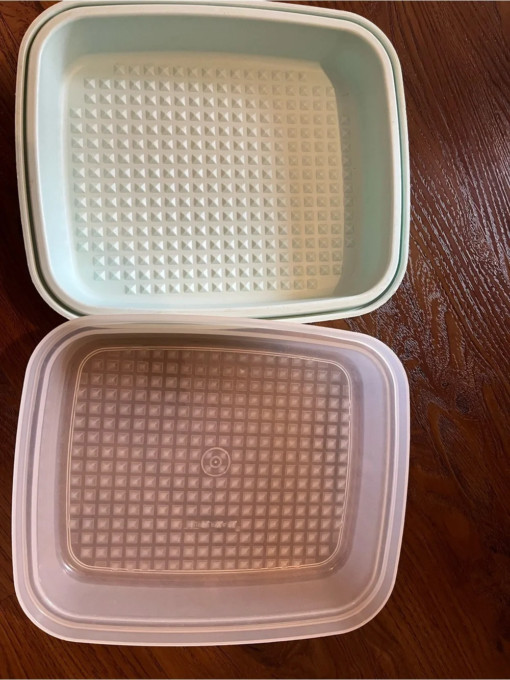 Tupperware large meat marinate  Food Storage Container Set - Mint and Clear
